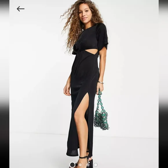 ASOS Dresses Topshop Slinky Jersey Cut Out Twist Midi Dress